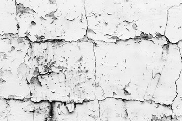 Obraz premium A close-up shot of a cracked black and white wall with visible cracks and damage