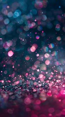 Abstract bokeh lights in pink and blue create a magical, dreamy effect