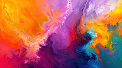 Obraz premium Abstract Swirling Colors in a Fluid Art Painting