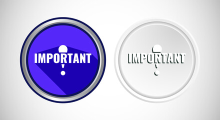 Important icon Button Set Design Illustration. Warning and exclamations marks