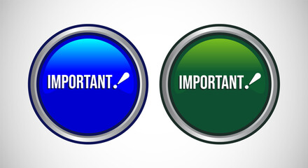 Important icon Button Set Design Illustration. Warning and exclamations marks