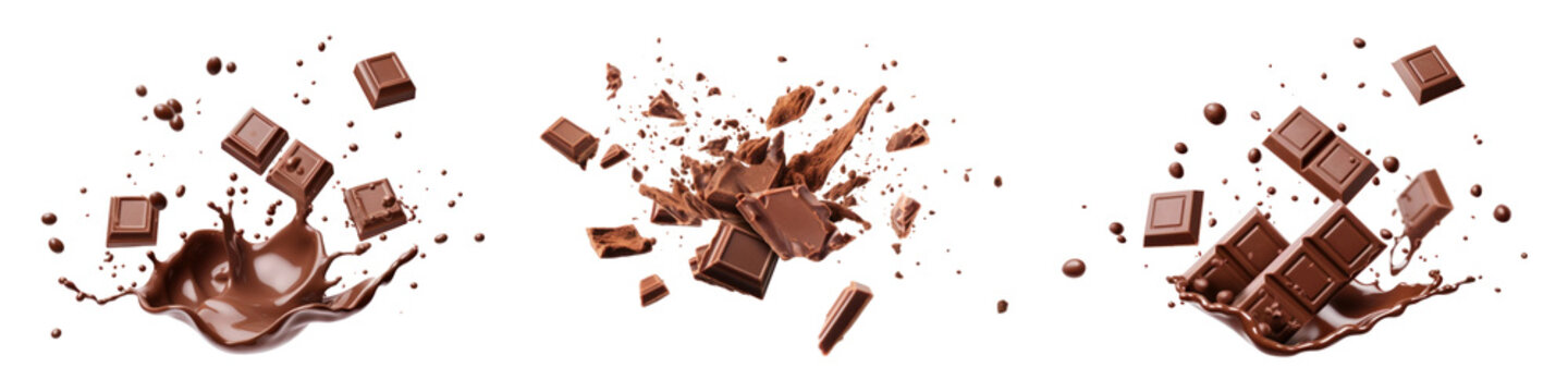 Flying Chocolate png cut out element set