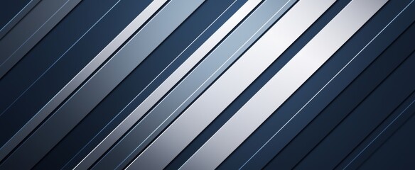 Elegant Minimalist Vector Illustration of Silver Metallic Strips on Navy Blue Background, Reflective and Sophisticated Design
 