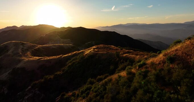 Camino Cielo Sunset Santa Barbara Aerial Video