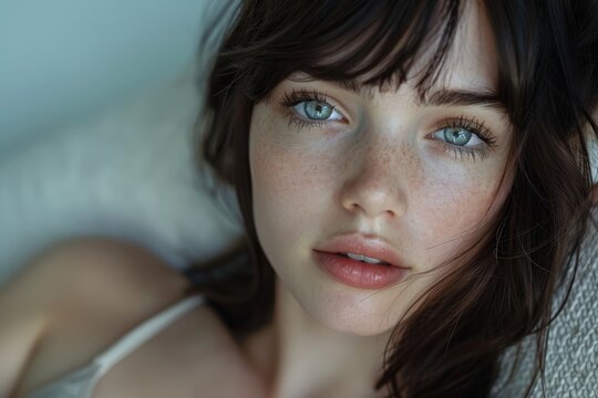 portrait of a female webcam model with a sexy sensible look