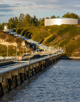 Oil storage tanks for offloading ships