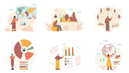 Demographic analytics vector set