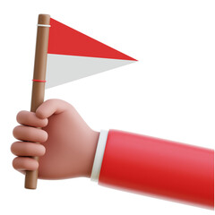 Hand Holding Indonesia Flag 3d Illustration