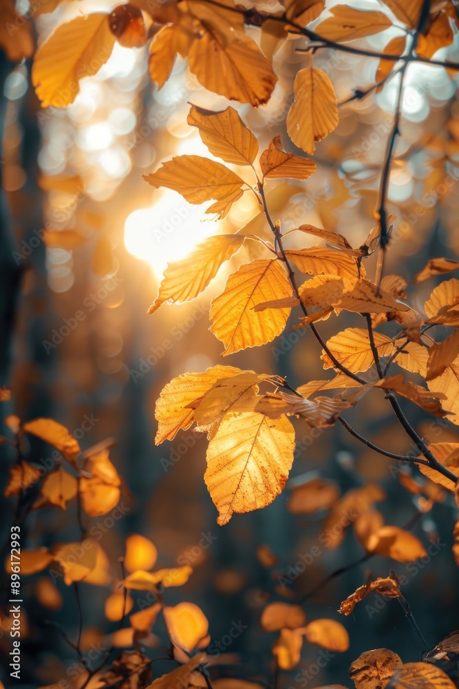 Poster A tree's leaves allow sunlight to filter through, creating dappled shadows