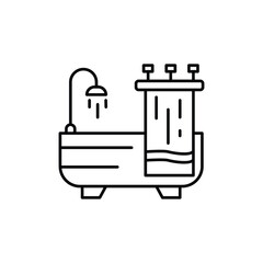 Bathtub icon design with white background stock illustration