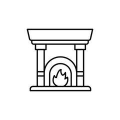 Fireplace icon design with white background stock illustration