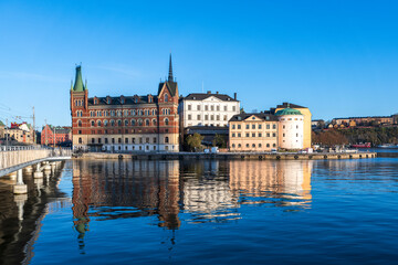 city view of riddarholmen with Birger Jarl's tower, stockholm sweden