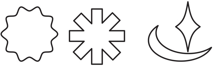 Set of geometric brutalism shapes.Abstract geometric brutalist elements. New modern elements swiss style, minimalist design,bold forms. Brutalist design icons.Vector illustration