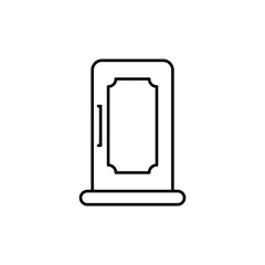 Single Door icon design with white background stock illustration