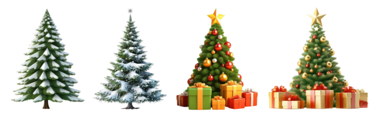 Christmas tree png cut out image set