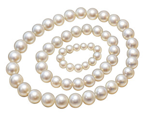 Obraz premium spiral pearls diamond ring necklace on png transparent background