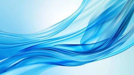 Naklejka premium A blue wave with a white background. The blue color is very bright and the white background is very clear