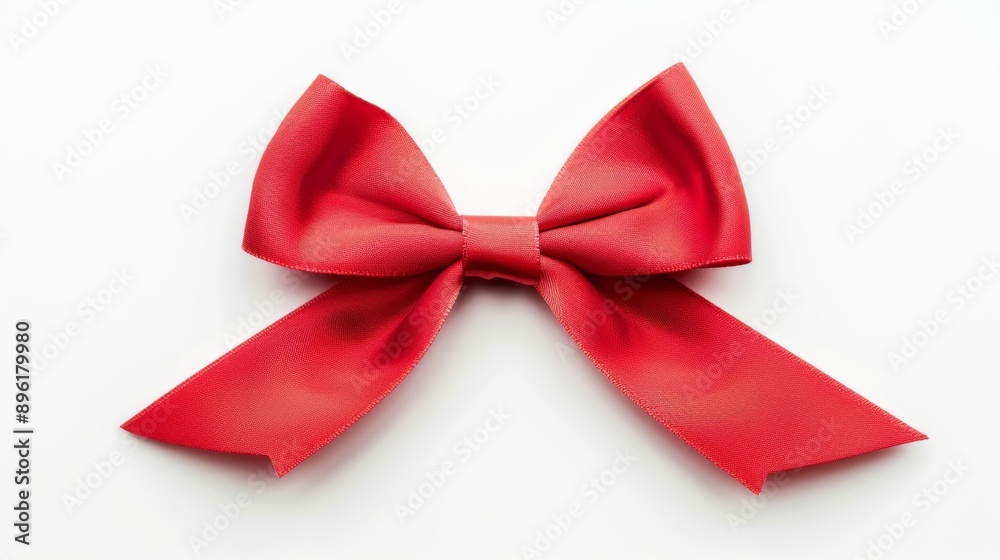 Poster A red ribbon bow is shown on a white background