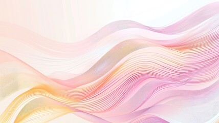  Wavy lines in pastel colors creating a soft, flowing design on a white background.