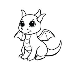 Cute dragon silhouette vector design