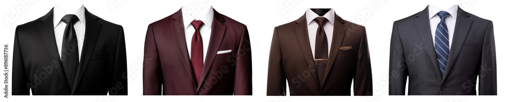 Poster male formal suite png cut out element set