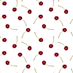 Watercolor Seamless Pattern With Cherry