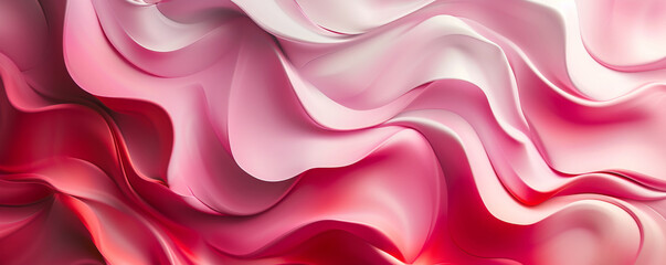 Obraz premium Abstract pink and red flowing fabric folds