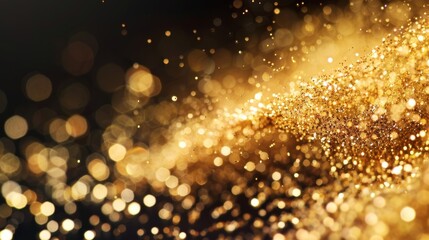 Fototapeta premium A gold glittery background with many small gold circles