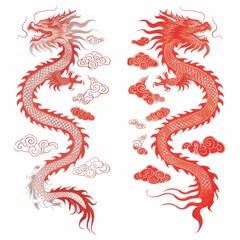 Obraz premium This is a modern illustration of a traditional Chinese dragon