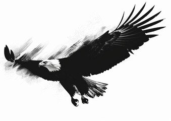 Obraz premium Modern illustration of black and white eagle bird