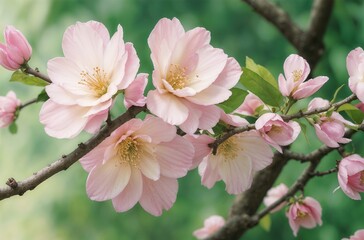 Obraz premium blooming spring tree branch close-up
