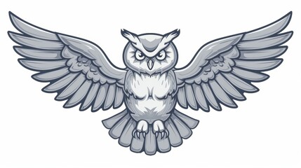 Obraz premium The owl is illustrated on a white background as a modern icon design