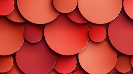 An abstract pattern of overlapping circles in varying shades of red and orange, creating a sense of movement, high-resolution photo, realistic photo, hyper realistic