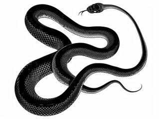This is an isolated white background with a modern snake outline.