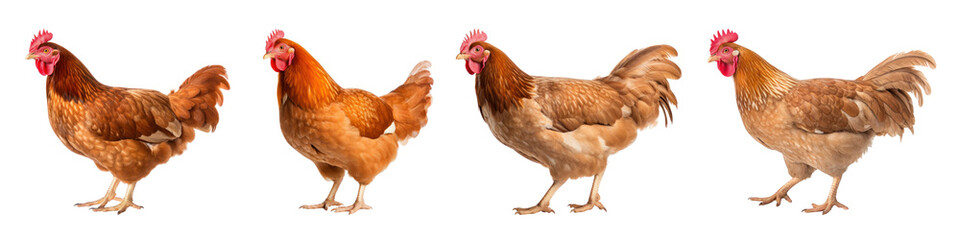 Fototapeta premium Chicken png cut out element set