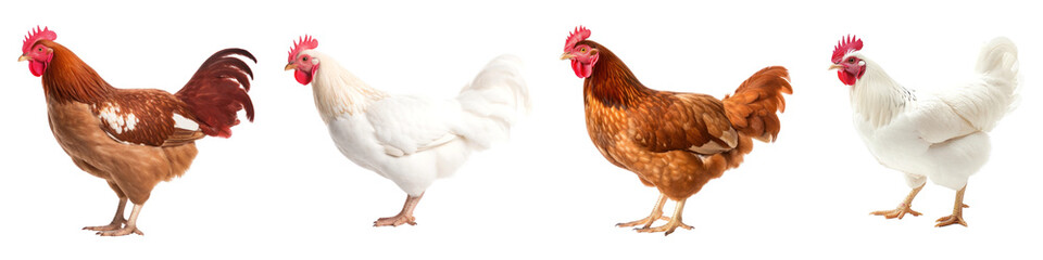 Fototapeta premium Chicken png cut out element set