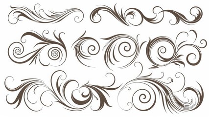 Fototapeta premium The curls and scrolls design set is intended as decorative elements for frames. Elegant swirl modern illustration.