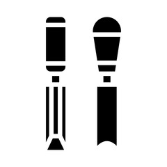 Wood Carving Tools Vector Glyph Icon Design