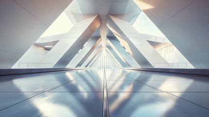 Fototapeta premium Minimalist architecture with clean lines and open spaces.