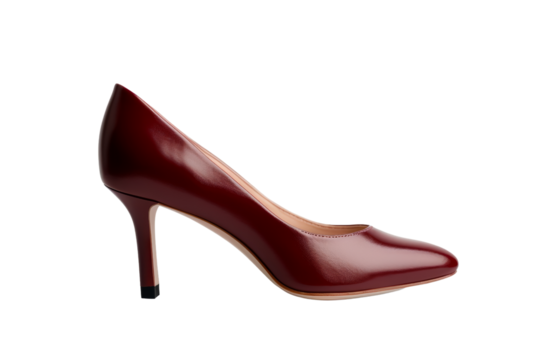 Elegant red high heel shoe isolated on a white background. Perfect for fashion.