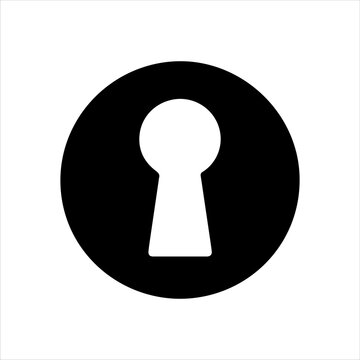 recommend clip art: Round shape with keyhole silhouette on white background. Key hole icon vector sign illustration design.