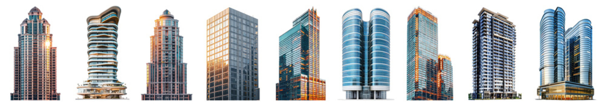 Fototapeta Modern office building png cut out element set