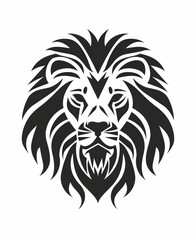 Obraz premium An isolated lion face with a lion head logo icon, in EPS format