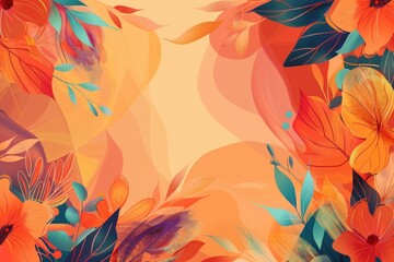 A vibrant floral background featuring orange and blue flowers, perfect for use in design projects or as a wallpaper