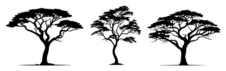 Tree silhouette png cut out element set