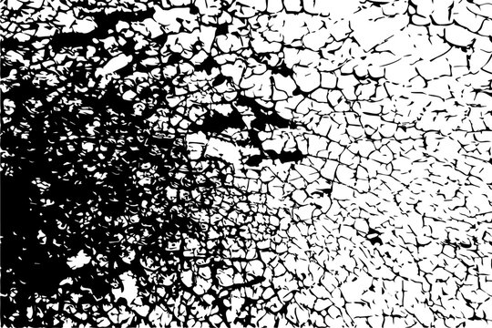 Rough grunge effect of old cracked paint. Weathered worn retro background. Faded shabby old fashioned template. Vector illustration.