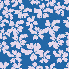 Obraz premium Beautiful floral pattern in vintage folk style. Hand-drawn flowers, leaves, berries on a dark background. Creative botanical backdrop for prints, wallpapers, fabrics