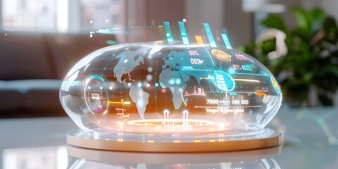 Real time Data Visualized in a Transparent Holographic Globe Business Award