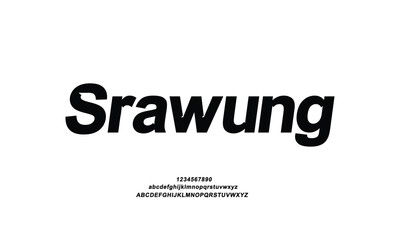 srawung is Modern Bold Font. Sans Serif Font. Regular Italic Uppercase Lowercase Typography urban style alphabet fonts for fashion, sport, technology, digital, movie, logo design, vector illustration