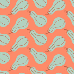 Simple pumpkin hand drawn seamless pattern, Autumn pattern of hand drawn cute and cozy design elements, Fall, Pumpkin season, halloween